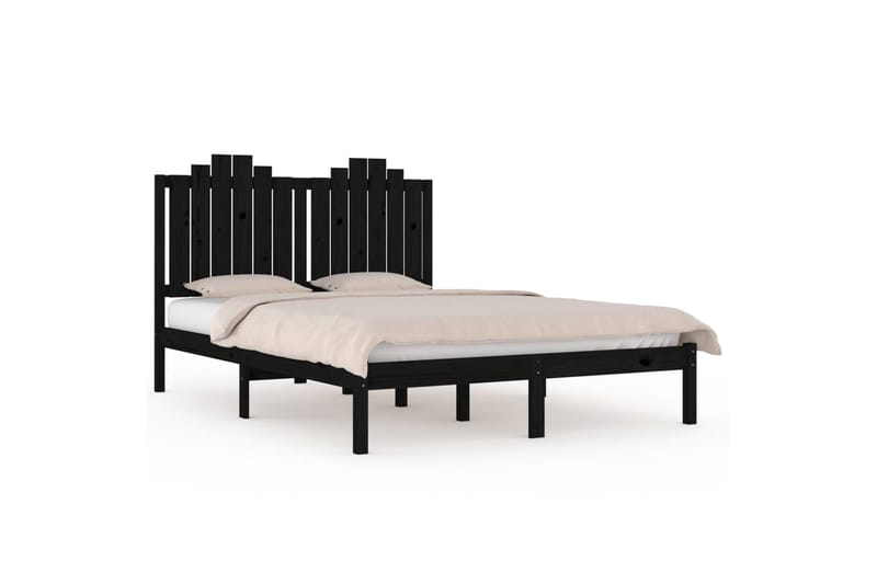 Sängynrunko musta täysi mänty 200x200 cm - Musta - Huonekalut - Sänky - Sänkykehikot & sängynrungot