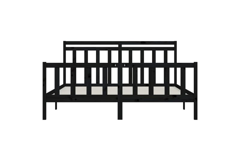 Sängynrunko musta täysi mänty 200x200 cm - Musta - Huonekalut - Sänky - Sänkykehikot & sängynrungot