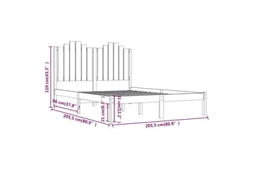 Sängynrunko musta täysi mänty 200x200 cm - Musta - Huonekalut - Sänky - Sänkykehikot & sängynrungot