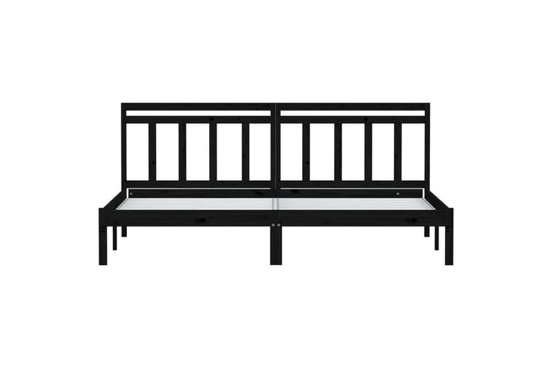 Sängynrunko musta täysi mänty 200x200 cm - Musta - Huonekalut - Sänky - Sänkykehikot & sängynrungot