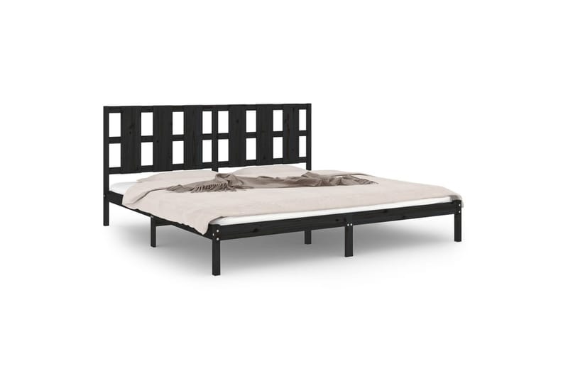 Sängynrunko musta täysi mänty 200x200 cm - Musta - Huonekalut - Sänky - Sänkykehikot & sängynrungot