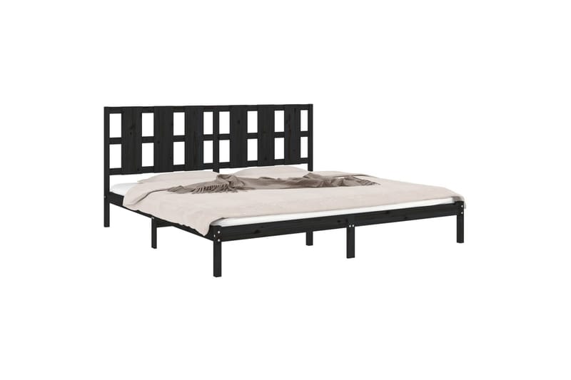 Sängynrunko musta täysi mänty 200x200 cm - Musta - Huonekalut - Sänky - Sänkykehikot & sängynrungot