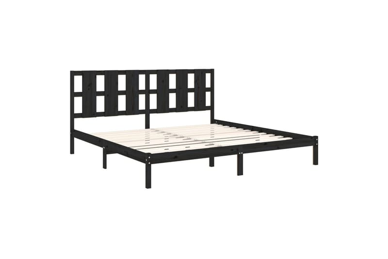 Sängynrunko musta täysi mänty 200x200 cm - Musta - Huonekalut - Sänky - Sänkykehikot & sängynrungot