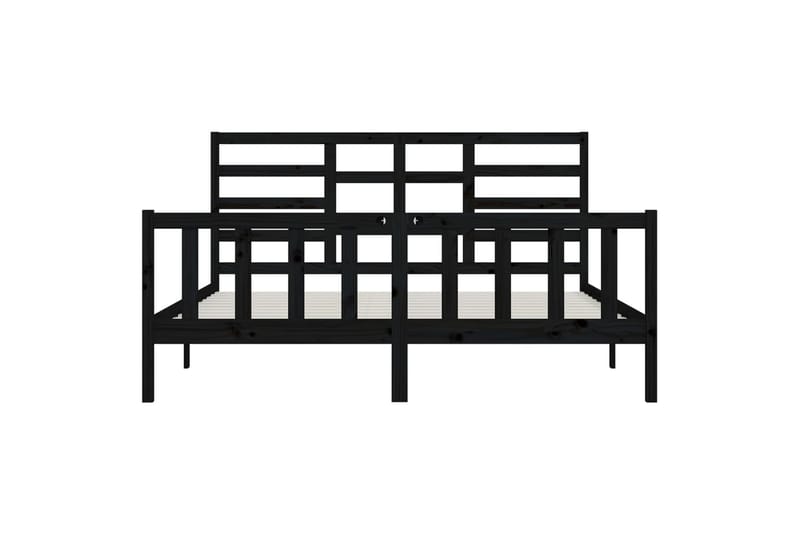 Sängynrunko musta täysi mänty 200x200 cm - Musta - Huonekalut - Sänky - Sänkykehikot & sängynrungot