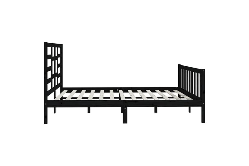 Sängynrunko musta täysi mänty 200x200 cm - Musta - Huonekalut - Sänky - Sänkykehikot & sängynrungot