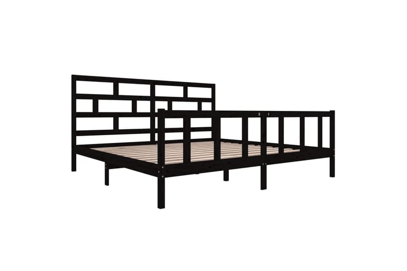 Sängynrunko musta täysi mänty 200x200 cm - Musta - Huonekalut - Sänky - Sänkykehikot & sängynrungot