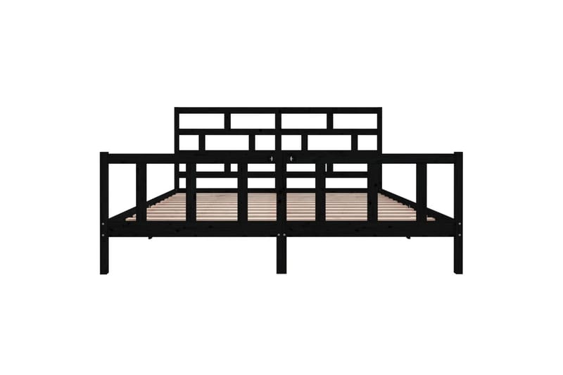 Sängynrunko musta täysi mänty 200x200 cm - Musta - Huonekalut - Sänky - Sänkykehikot & sängynrungot