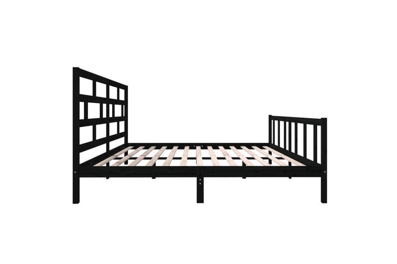 Sängynrunko musta täysi mänty 200x200 cm - Musta - Huonekalut - Sänky - Sänkykehikot & sängynrungot