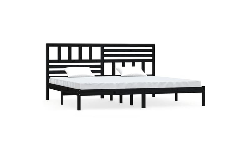 Sängynrunko musta täysi mänty 200x200 cm - Musta - Huonekalut - Sänky - Sänkykehikot & sängynrungot