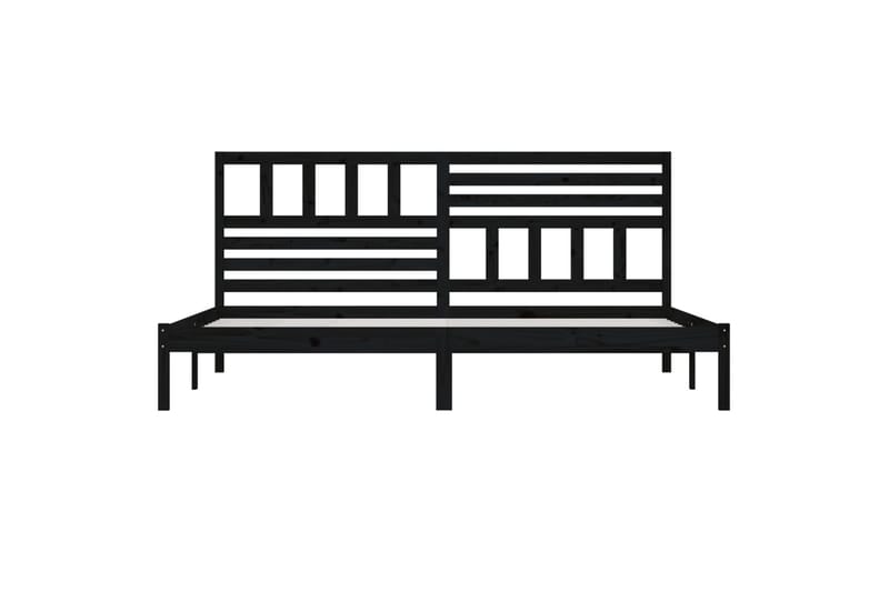 Sängynrunko musta täysi mänty 200x200 cm - Musta - Huonekalut - Sänky - Sänkykehikot & sängynrungot