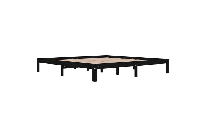 Sängynrunko musta täysi mänty 200x200 cm - Musta - Huonekalut - Sänky - Sänkykehikot & sängynrungot