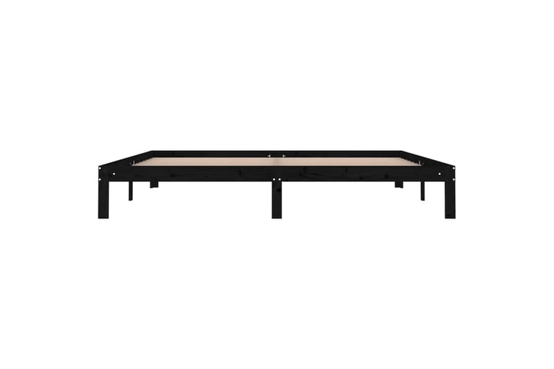 Sängynrunko musta täysi mänty 200x200 cm - Musta - Huonekalut - Sänky - Sänkykehikot & sängynrungot
