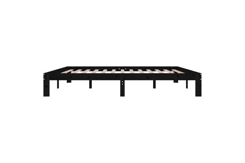 Sängynrunko musta täysi mänty 200x200 cm - Musta - Huonekalut - Sänky - Sänkykehikot & sängynrungot