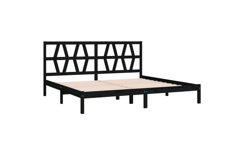 Sängynrunko musta täysi mänty 200x200 cm - Musta - Huonekalut - Sänky - Sänkykehikot & sängynrungot