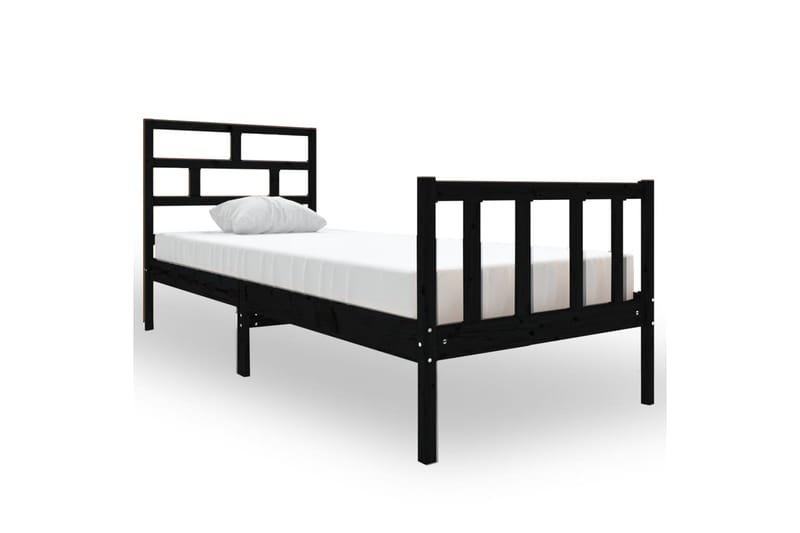 Sängynrunko musta täysi mänty 75x190 cm 2FT6 Small Single - Musta - Huonekalut - Sänky - Sänkykehikot & sängynrungot