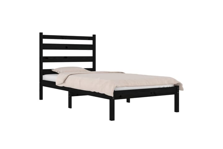 Sängynrunko musta täysi mänty 75x190 cm 2FT6 Small Single - Musta - Sänkykehikot & sängynrungot