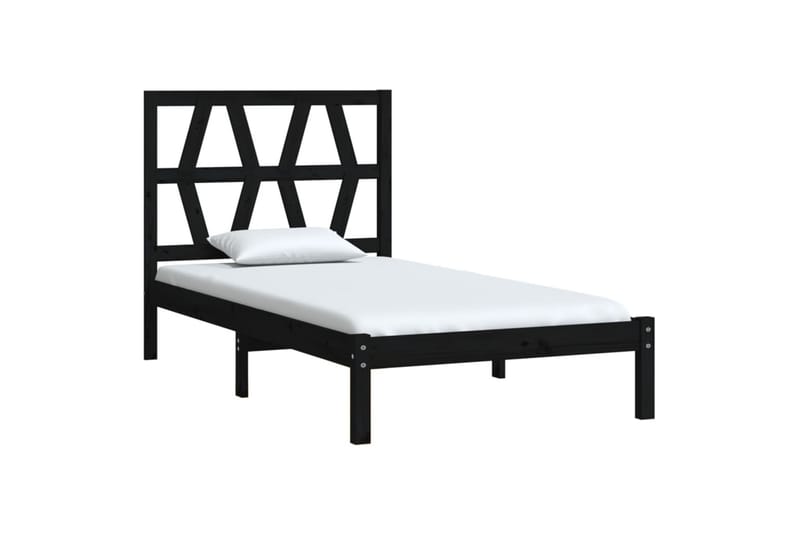 Sängynrunko musta täysi mänty 75x190 cm 2FT6 Small Single - Musta - Huonekalut - Sänky - Sänkykehikot & sängynrungot