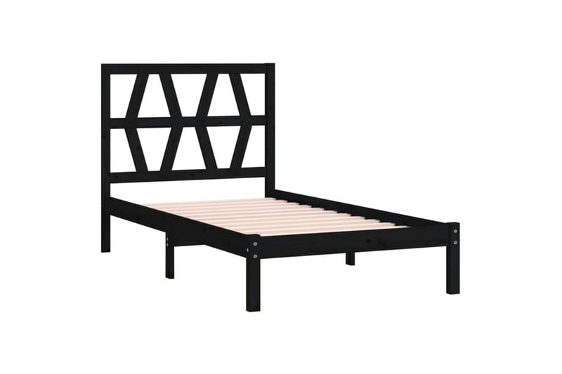 Sängynrunko musta täysi mänty 75x190 cm 2FT6 Small Single - Musta - Huonekalut - Sänky - Sänkykehikot & sängynrungot