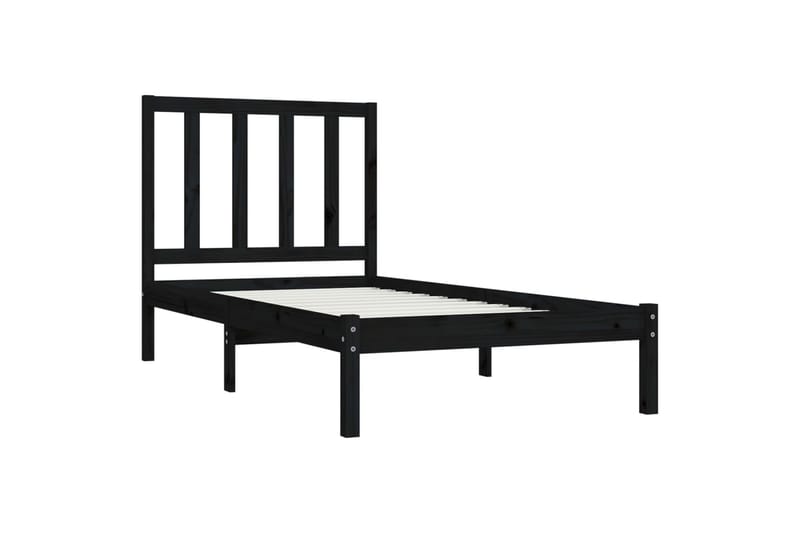 Sängynrunko musta täysi mänty 75x190 cm 2FT6 Small Single - Musta - Huonekalut - Sänky - Sänkykehikot & sängynrungot