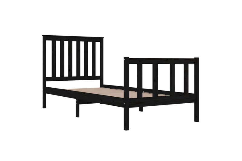 Sängynrunko musta täysi mänty 75x190 cm 2FT6 Small Single - Musta - Huonekalut - Sänky - Sänkykehikot & sängynrungot