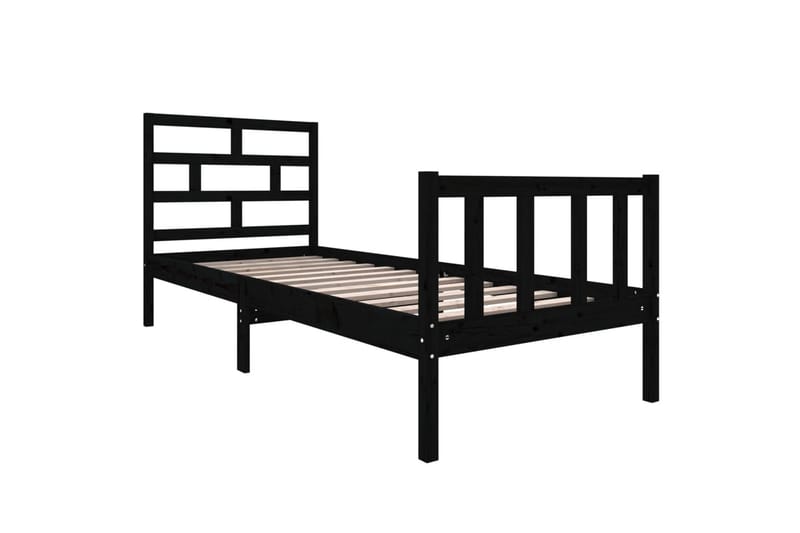 Sängynrunko musta täysi mänty 75x190 cm 2FT6 Small Single - Musta - Huonekalut - Sänky - Sänkykehikot & sängynrungot