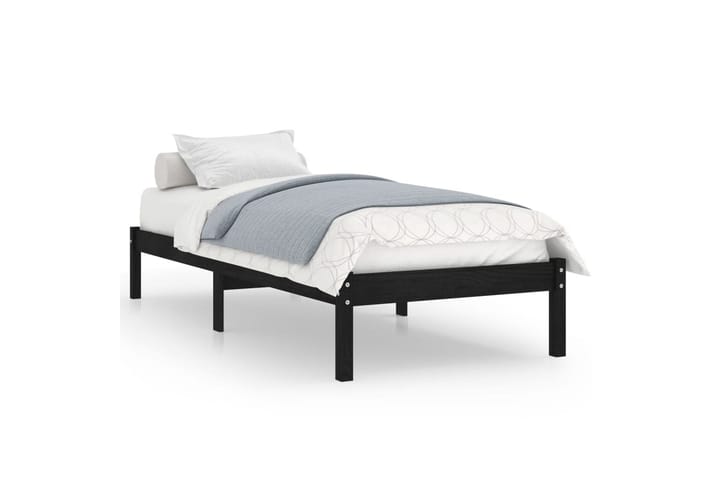 Sängynrunko musta täysi mänty 75x190 cm UK Small Single - Musta - Sänkykehikot & sängynrungot