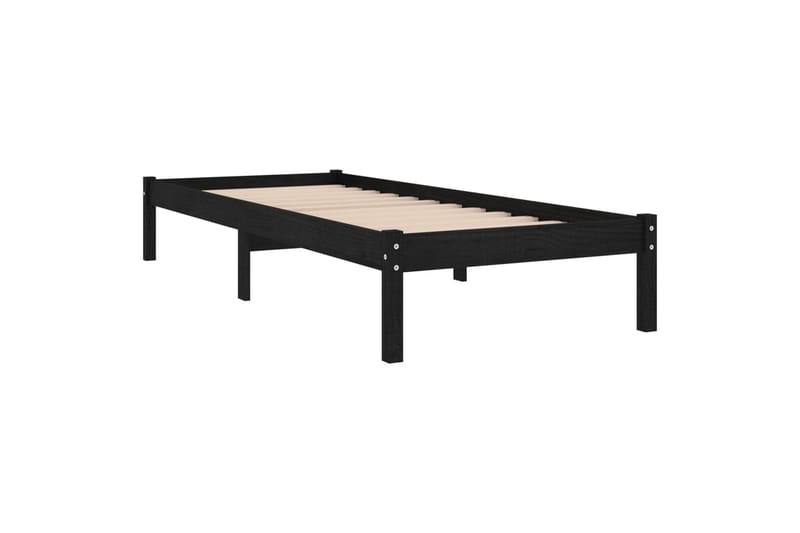 Sängynrunko musta täysi mänty 75x190 cm UK Small Single - Musta - Huonekalut - Sänky - Sänkykehikot & sängynrungot