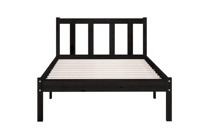 Sängynrunko musta täysi mänty 75x190 cm UK Small Single - Sänkykehikot & sängynrungot