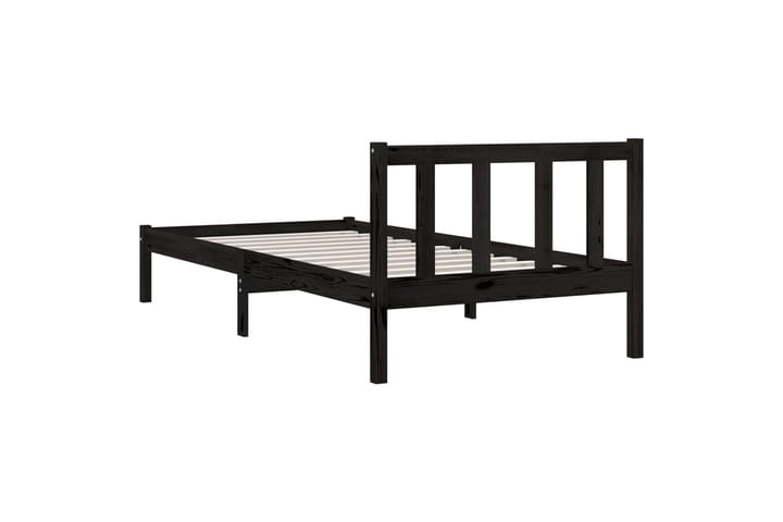 Sängynrunko musta täysi mänty 75x190 cm UK Small Single - Sänkykehikot & sängynrungot