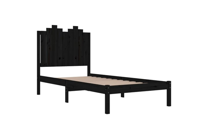 Sängynrunko musta täysi mänty 90x190 cm 3FT Single - Musta - Sänkykehikot & sängynrungot