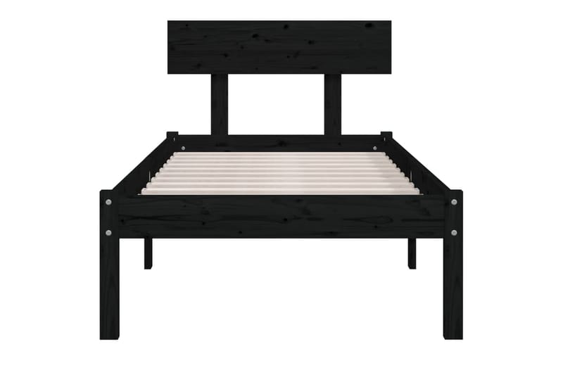 Sängynrunko musta täysi mänty 90x200 cm - Musta - Huonekalut - Sänky - Sänkykehikot & sängynrungot