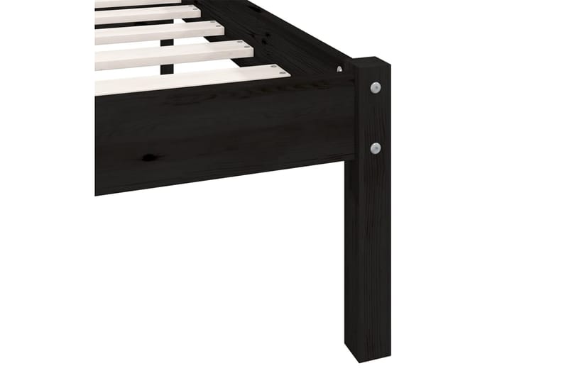 Sängynrunko musta täysi mänty 90x200 cm - Huonekalut - Sänky - Sänkykehikot & sängynrungot