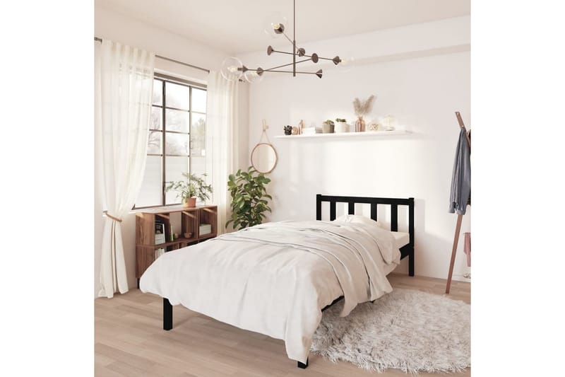 Sängynrunko musta täysi mänty 90x200 cm - Huonekalut - Sänky - Sänkykehikot & sängynrungot