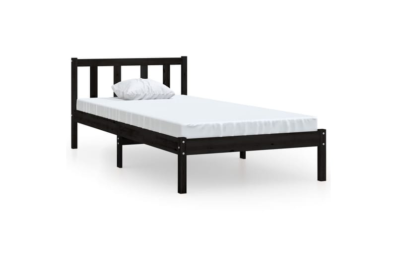 Sängynrunko musta täysi mänty 90x200 cm - Huonekalut - Sänky - Sänkykehikot & sängynrungot
