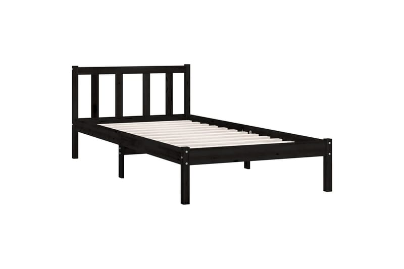 Sängynrunko musta täysi mänty 90x200 cm - Huonekalut - Sänky - Sänkykehikot & sängynrungot