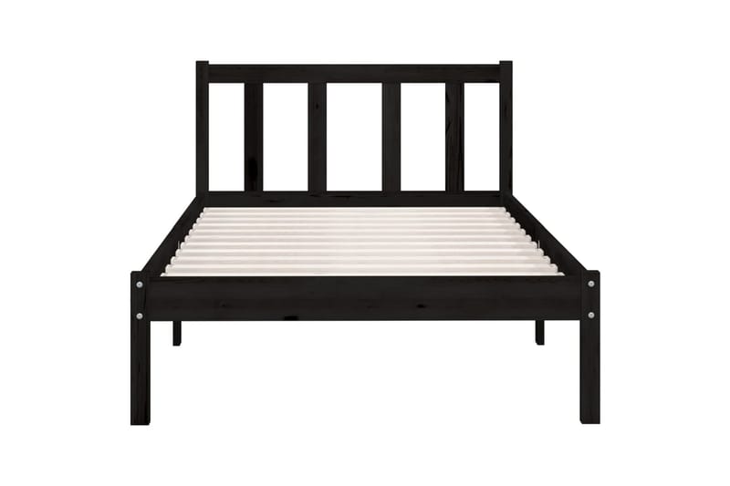 Sängynrunko musta täysi mänty 90x200 cm - Huonekalut - Sänky - Sänkykehikot & sängynrungot