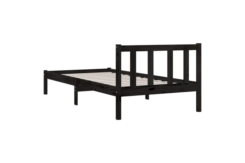 Sängynrunko musta täysi mänty 90x200 cm - Huonekalut - Sänky - Sänkykehikot & sängynrungot