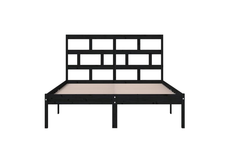 Sängynrunko musta täysi puu 150x200 cm 5FT King Size - Musta - Huonekalut - Sänky - Sänkykehikot & sängynrungot