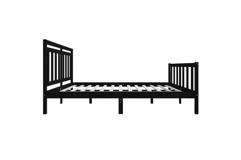 Sängynrunko musta täysi puu 140x190 cm - Musta - Huonekalut - Sänky - Sänkykehikot & sängynrungot