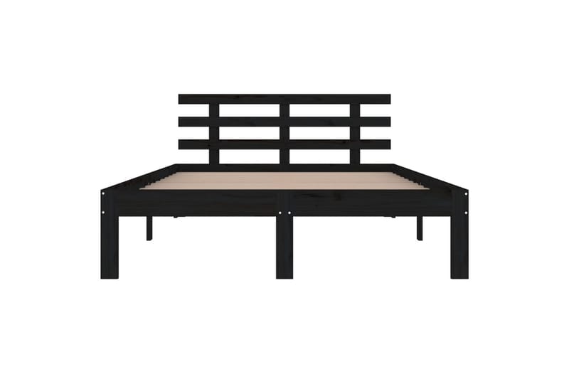 Sängynrunko musta täysi puu 200x200 cm - Musta - Huonekalut - Sänky - Sänkykehikot & sängynrungot