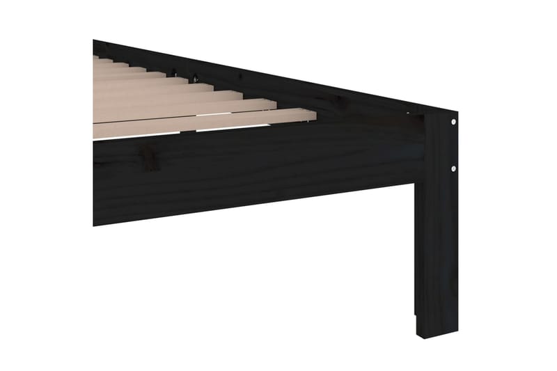 Sängynrunko musta täysi puu 200x200 cm - Musta - Huonekalut - Sänky - Sänkykehikot & sängynrungot