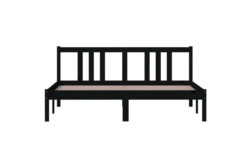 Sängynrunko musta täysi puu 150x200 cm 5FT King Size - Musta - Huonekalut - Sänky - Sänkykehikot & sängynrungot