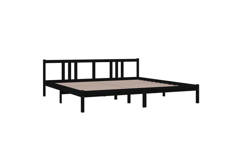 Sängynrunko musta täysi puu 200x200 cm - Musta - Huonekalut - Sänky - Sänkykehikot & sängynrungot