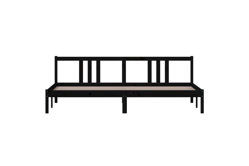 Sängynrunko musta täysi puu 200x200 cm - Musta - Huonekalut - Sänky - Sänkykehikot & sängynrungot