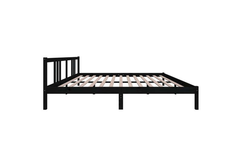 Sängynrunko musta täysi puu 200x200 cm - Musta - Huonekalut - Sänky - Sänkykehikot & sängynrungot