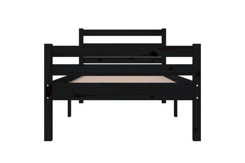 Sängynrunko musta täysi puu 90x200 cm - Musta - Huonekalut - Sänky - Sänkykehikot & sängynrungot