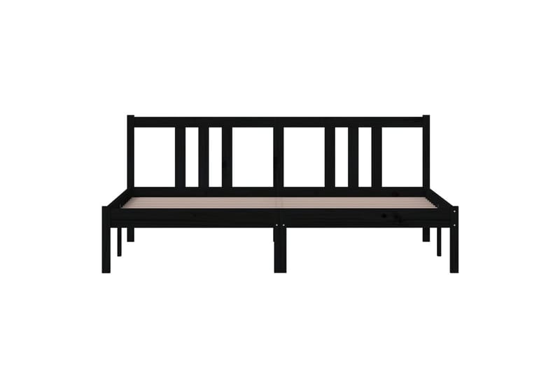 Sängynrunko musta täysi puu 160x200 cm - Musta - Huonekalut - Sänky - Sänkykehikot & sängynrungot