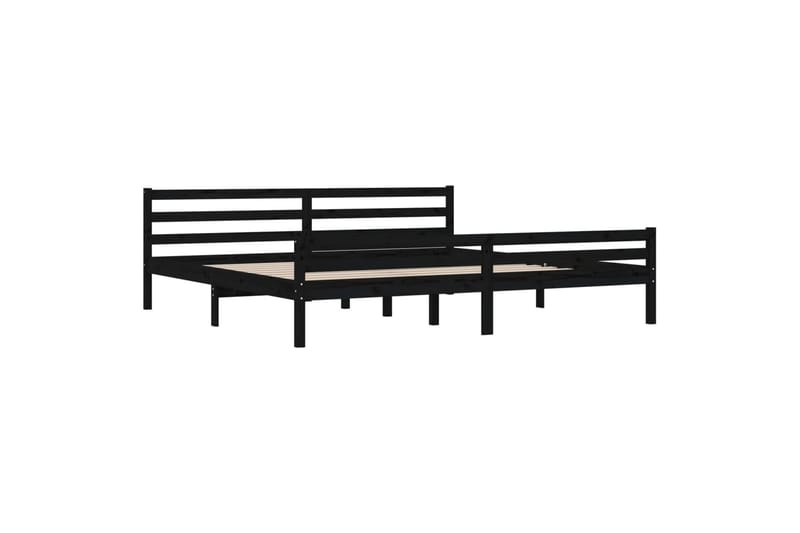 Sängynrunko musta täysi puu 200x200 cm - Musta - Huonekalut - Sänky - Sänkykehikot & sängynrungot