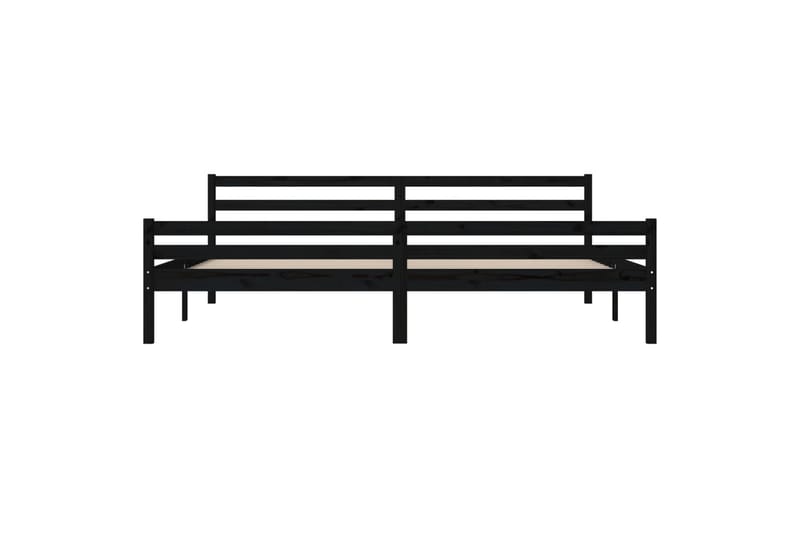 Sängynrunko musta täysi puu 200x200 cm - Musta - Huonekalut - Sänky - Sänkykehikot & sängynrungot