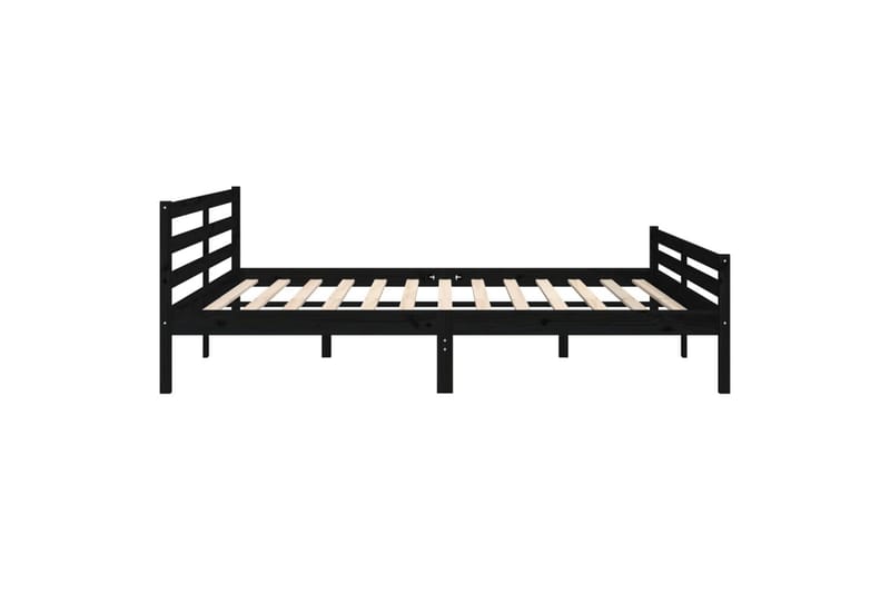 Sängynrunko musta täysi puu 200x200 cm - Musta - Huonekalut - Sänky - Sänkykehikot & sängynrungot